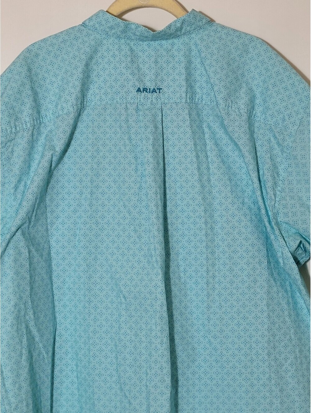 Ariat Western Medallion Geometric Short Sleeve Button Down Shirt Teal XXL Rodeo - Picture 5 of 9